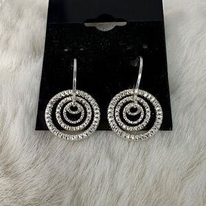 Dazzling Spiral Silver Earrings
